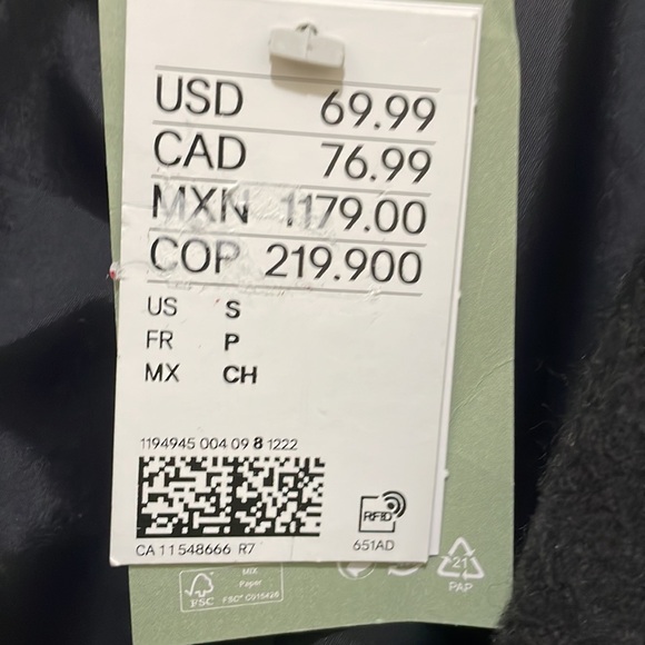 H&M black wool blend blazer (sz s) - Picture 3 of 10